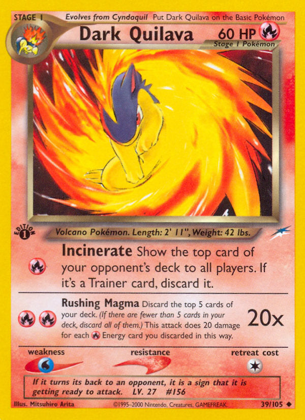 Neo Destiny Dark Quilava #39/105 first edition